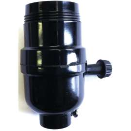 Jandorf 60545 On/Off Turn Knob Lamp Socket, 250 V, 250 W, Phenolic Housing Material, Black