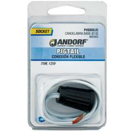 Jandorf 60563 Lamp Socket, 125 V, 75 W, Phenolic Housing Material, Black