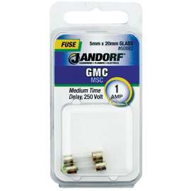 Jandorf 60692 Time Delay Fuse, 1 A, 250 V, 35 A, 10 kA Interrupt, Glass Body