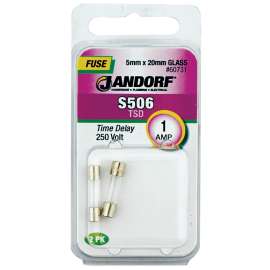 Jandorf 60731 Time Delay Fuse, 1 A, 250 V, 35 A Interrupt, Glass Body