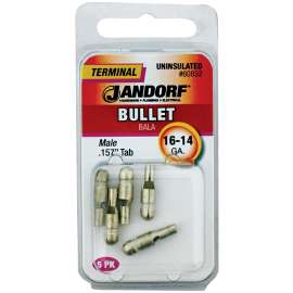 Jandorf 60852 Bullet Terminal, 600 V, 16 to 14 AWG Wire, Copper Contact