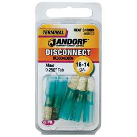 Jandorf 60863 Disconnect Terminal, 16 to 14 AWG Wire, Copper Contact, Blue