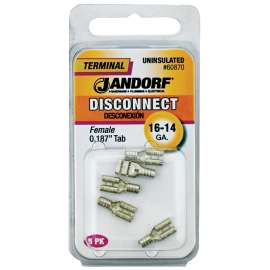 Jandorf 60870 Disconnect Terminal, 16 to 14 AWG Wire, Copper Contact