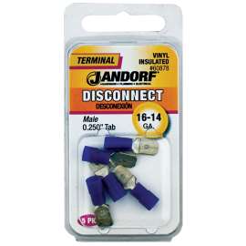 Jandorf 60878 Disconnect Terminal, 16 to 14 AWG Wire, Vinyl Insulation, Copper Contact