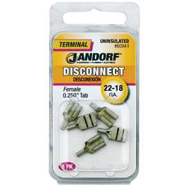 Jandorf 60944 Disconnect Terminal, 22 to 18 AWG Wire, Copper Contact