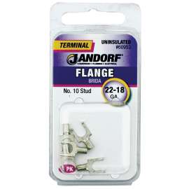 Jandorf 60953 Spade Terminal, 22 to 18 AWG Wire, #10 Stud, Copper Contact