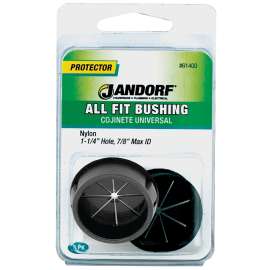Jandorf 61400 Conduit Bushing, 7/8 in Dia Cable, Nylon, Black, 1-1/4 in Dia Panel Hole, 0.453 in Thick Panel