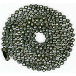 Jandorf 60377 Beaded Chain with Connector, 3 ft L, Antique Brass