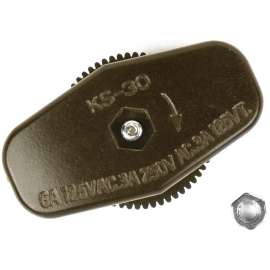 Jandorf 60180 Switch, 3/6 A, 125/250 V, 2-Teeth Terminals Terminal, Brown
