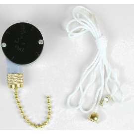 Jandorf 60306 Pull Chain Switch, 250 V, 3 A, Black