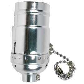 Jandorf 60404 Pull Chain Lamp Socket, 250 V, 250 W, Nickel Housing Material