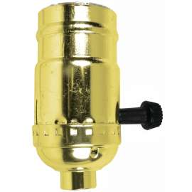 Jandorf 60409 Turn Knob Lamp Socket, 250 V, 250 W, Brass Housing Material