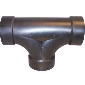 CANPLAS 103724BC Cleanout Tee, 4 in, Hub, ABS, Black, SCH 40 Schedule