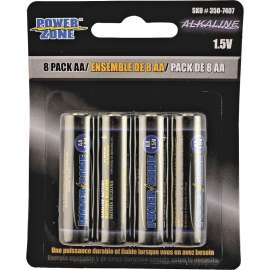 PowerZone LR6-8P-DB Battery, 1.5 V Battery, AA Battery, Alkaline, Manganese Dioxide, Potassium Hydroxide and Zinc