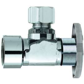 Plumb Pak PP51-1PCLF Shut-Off Valve, 1/2 x 1/2 in Connection, FIP x Compression, Brass Body