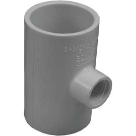 GENOVA 300 Series 31478 Pipe Reducing Tee, 1-1/2 x 1/2 in Run, Slip Run Connection, 1-1/2 in Branch, White