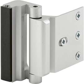 Defender Security U 10827 Blocker Entry Door Stop, 2-3/16 in L, 1-3/8 in W, Aluminum, Anodized Satin Nickel