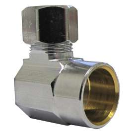 Plumb Pak PPC77PCLF Angle Connector, 3/8 x 1/2 in, Compression x Sweat, Chrome