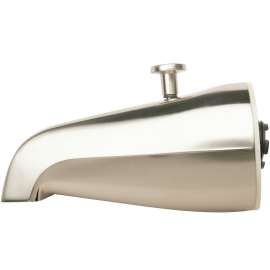 Plumb Pak PP825-31BN Bathtub Spout, 3/4 in Connection, IPS, Brushed Nickel, For: 1/2 in or 3/4 in Pipe