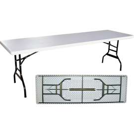 Simple Spaces DL-C2403L Banquet Table, 8 ft OAW, 30 in OAD, 29-1/4 in OAH, Steel Frame, Polyethylene Tabletop