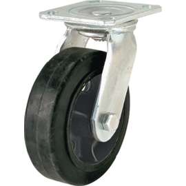 Shepherd Hardware 9493 Swivel Caster, 6 in Dia Wheel, 2 in W Wheel, Rubber Wheel, 410 lb