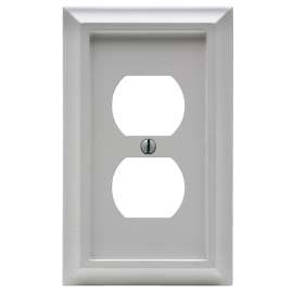 Amerelle Deerfield 2040DW Wallplate, 1 -Gang, Wood, White
