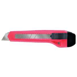 ALLWAY K700 Utility Knife, 18 mm L Blade, Steel Blade, Locking Button Handle, Neon Handle