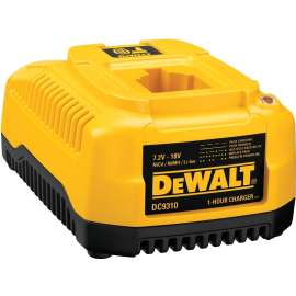 DeWALT DC9310 Fast Battery Charger, 7.2 to 18 V Input, 120 V Output, 2 Ah, 1 hr Charge, 3-Battery