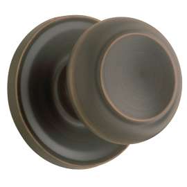 Weiser Troy Series 9GA1010-007 Passage Door Knob, 2-1/16 in Dia Knob, Venetian Bronze