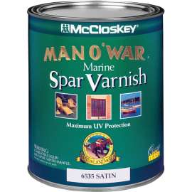 McCloskey Man O'War 80-6535 Series 080.0006535.005 Marine Spar Varnish, Satin, 1 qt