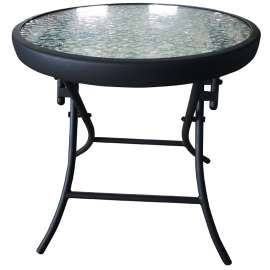 Hometown Holidays 50393 End Table, 16 in W, 15.75 in D, 18 in H, Steel Frame, Round Table, Glass/Steel Table