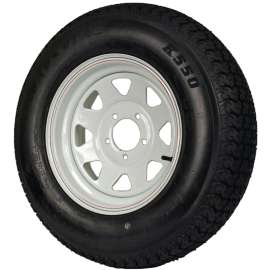 MARTIN Wheel DM205D5C-5CT/CI Trailer Tire, 1820 lb Withstand, 4-1/2 in Dia Bolt Circle