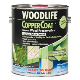 WOLMAN WoodLife CopperCoat 1901A Wood Preservative, Green, Liquid, 1 gal, Can