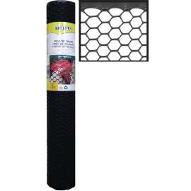 TENAX 206866 Poultry Fence, 25 ft L, 3 ft W, Hexagonal Mesh, 3/4 x 3/4 in Mesh, Plastic, Black