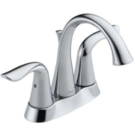 DELTA Lahara Series 2538-MPU-DST Bathroom Faucet, 1.2 gpm, 2-Faucet Handle, Brass, Chrome Plated, Lever Handle