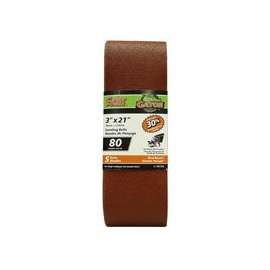 Gator 7011-012 Sanding Belt, 3 in W, 21 in L, 80 Grit, Medium, Aluminum Oxide Abrasive