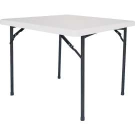 Simple Spaces BT036X001A Folding Table, 36 in OAW, 36 in OAD, 29-1/4 in OAH, Steel Frame, Polyethylene Tabletop