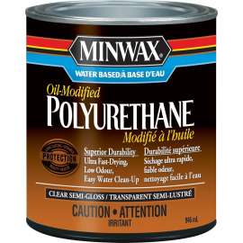 Minwax CM6302004 Polyurethane, Semi-Gloss, Liquid, Clear, 1 qt, Can