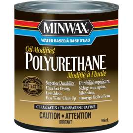Minwax CM6302504 Oil-Modified Polyurethane, Satin, Liquid, Clear, 946 mL