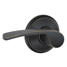 Schlage Merano Series F10VMER716 Door Lever, 4-1/8 in L Lever, Metal, Aged Bronze