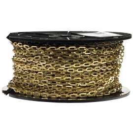 BARON 7183 Sash Chain, #1/0, 200 ft L, Steel, Brass