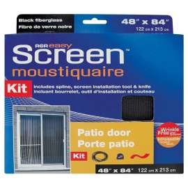 RCR Easy Screen SG4884BK Moustiquaire Screen, 84 in L, 48 in W, Fiberglass, Black
