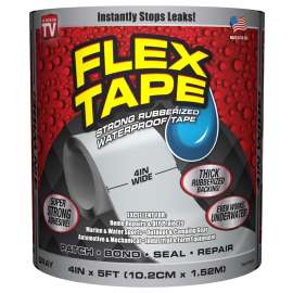 Flex Seal TFSGRYR0405 Repair Tape, 5 ft L, 4 in W, Gray