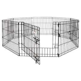PETMATE 55014 Exercise Pen with Door, 192 in OAL, 0.3 in OAW, 42 in OAH, Black
