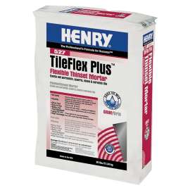 HENRY 527 TileFlex Plus Series 12263 Thin-Set Mortar, White, Fine Solid Powder, 25 lb Bag