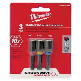 Milwaukee 49-66-4561 Nut Driver Set, 3-Piece, Magnetic, Steel
