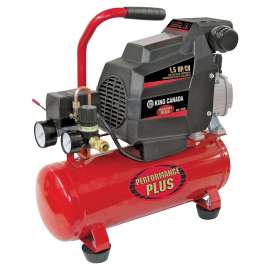 KING CANADA 8449C Air Compressor, 2 gal Tank, 1-1/2 hp, 110 V, 115 psi Pressure, 2.3 to 2.7 cfm Air