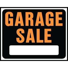 HY-KO Hy-Glo SP-110 Jumbo Identification Sign, Garage Sale, Fluorescent Orange Legend