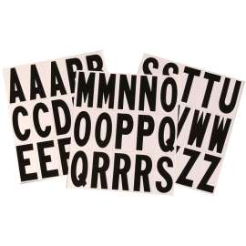 HY-KO MM-17L Packaged Letter Set, 1-3/4 in H Character, Black Character, White Background, Vinyl