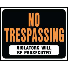 HY-KO Hy-Glo Series SP-104 Identification Sign, Rectangular, NO TRESPASSING VIOLATORS WILL BE PROSECUTED, Plastic
